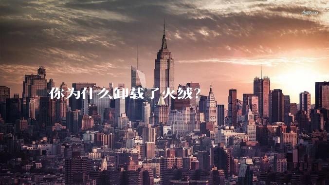 你为什么卸载了火绒？