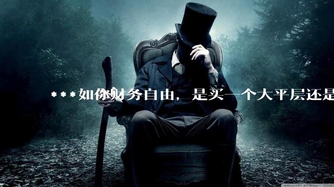 ***如你财务自由，是买一个大平层还是买一个大别墅？