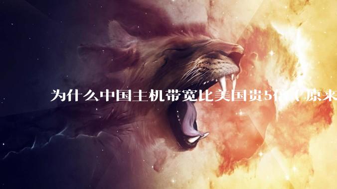 为什么中国主机带宽比美国贵5倍（原来错误的10000倍），比如阿里云？