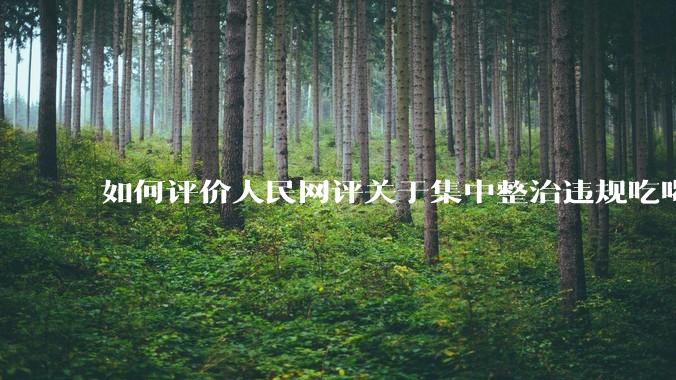 如何评价人民网评关于集中整治违规吃喝的发文？