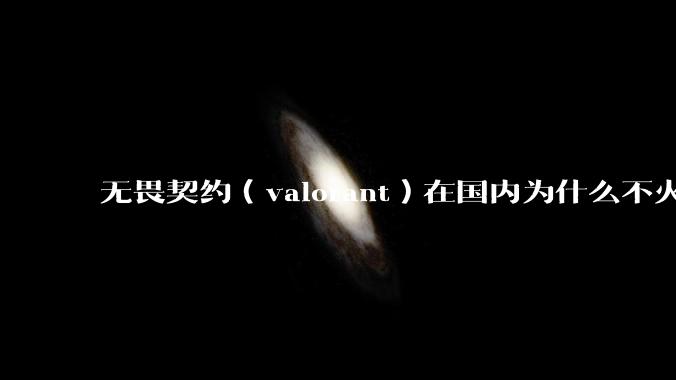 无畏契约（valorant）在国内为什么不火?
