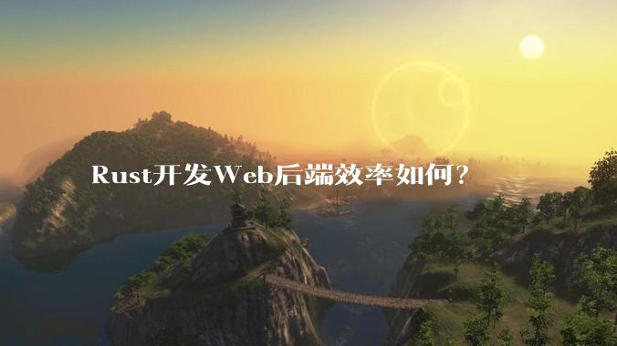 Rust开发Web后端效率如何？