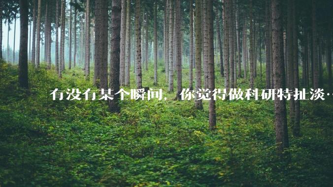 有没有某个瞬间，你觉得做科研特扯淡……?